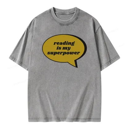 Pagewings Reading Is My Super Power Unisex Washed T-shirt
