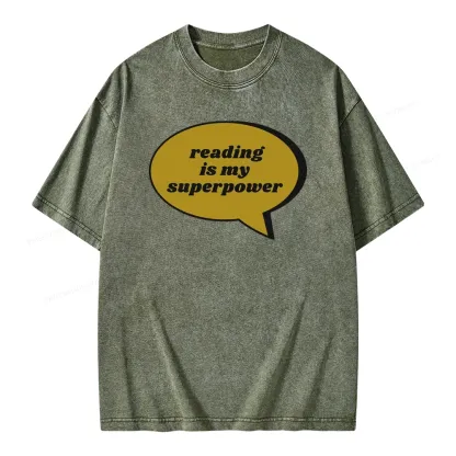 Pagewings Reading Is My Super Power Unisex Washed T-shirt