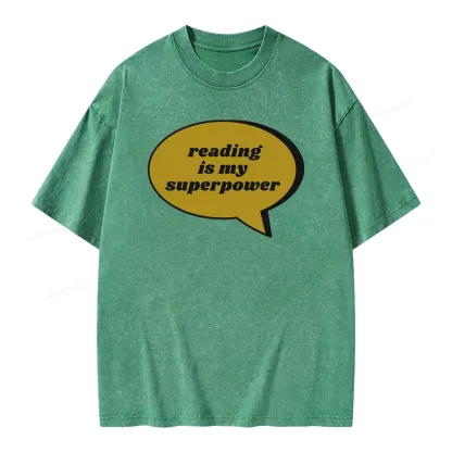 Pagewings Reading Is My Super Power Unisex Washed T-shirt