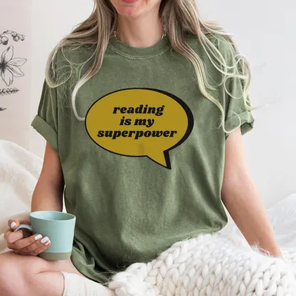 Pagewings Reading Is My Super Power Unisex Washed T-shirt