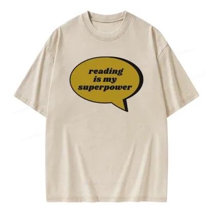 Pagewings Reading Is My Super Power Unisex Washed T-shirt
