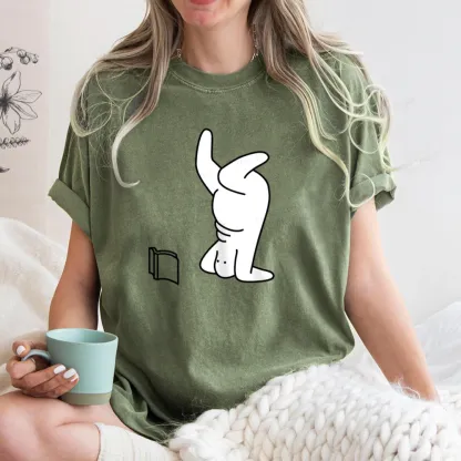 Pagewings Reading Book Upside-Down Unisex Washed T-shirt