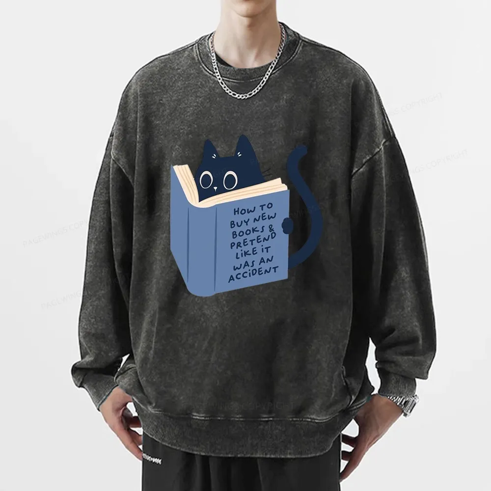 Pagewings How To Buy New Books Unisex Washed Sweatshirt