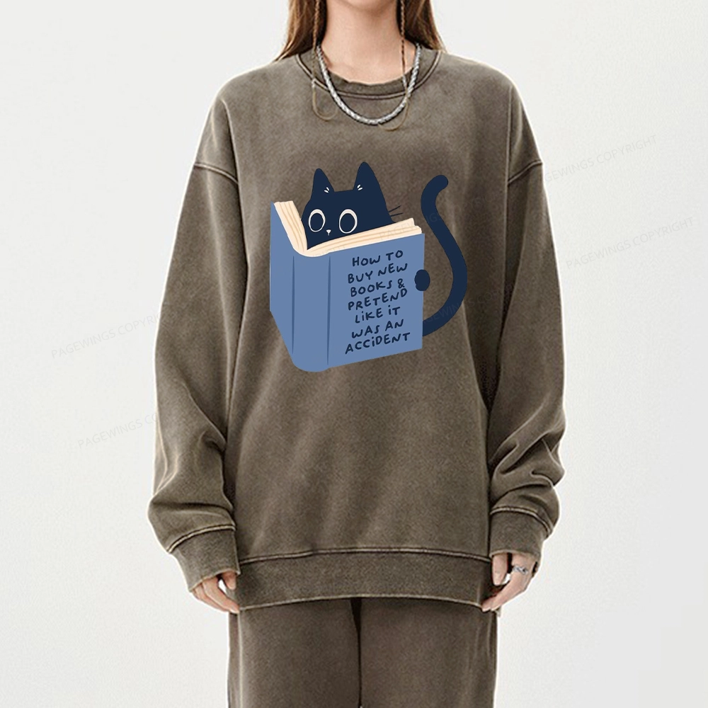 Pagewings How To Buy New Books Unisex Washed Sweatshirt