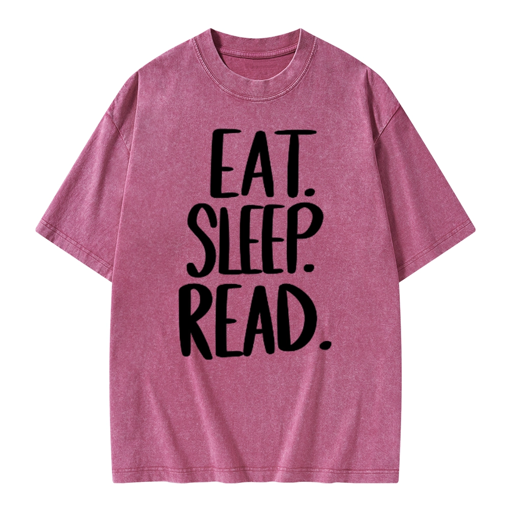 Pagewings Eat Sleep Read Unisex Washed T-shirt