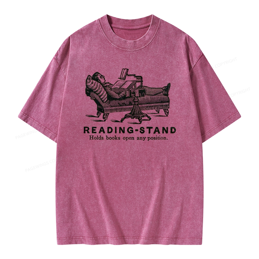 Pagewings Reading-Stand Holds Books Open Any Positio Unisex Washed T-shirt