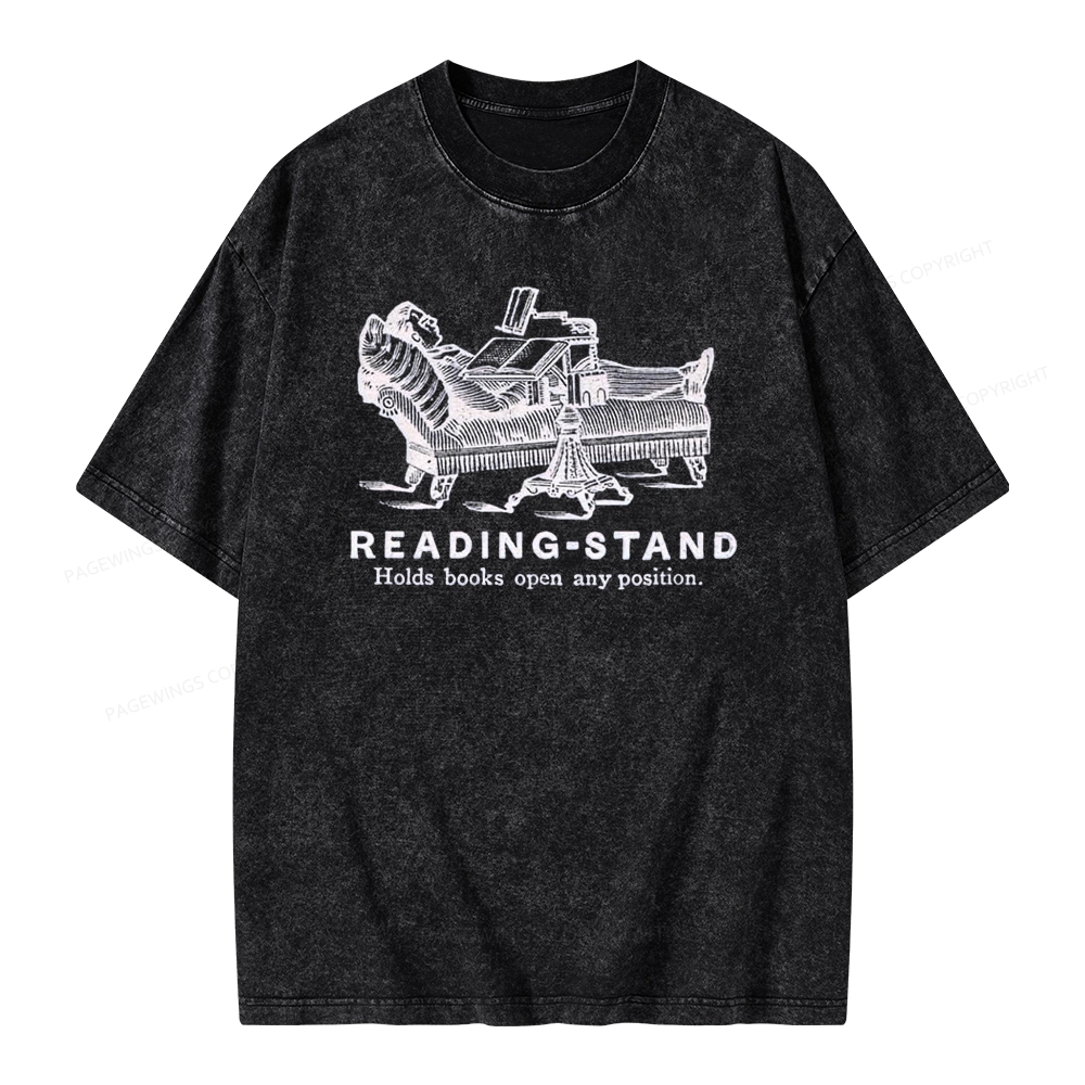 Pagewings Reading-Stand Holds Books Open Any Positio Unisex Washed T-shirt