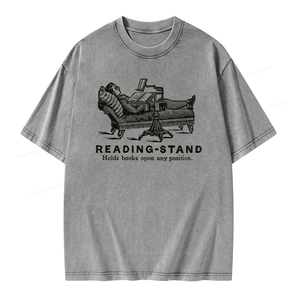 Pagewings Reading-Stand Holds Books Open Any Positio Unisex Washed T-shirt