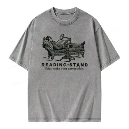 Pagewings Reading-Stand Holds Books Open Any Positio Unisex Washed T-shirt