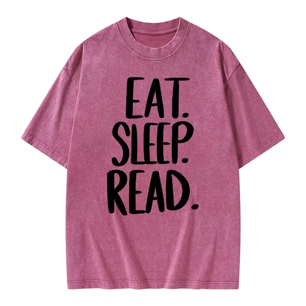 Pagewings Eat Sleep Read Unisex Washed T-shirt