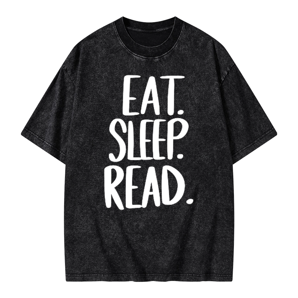 Pagewings Eat Sleep Read Unisex Washed T-shirt