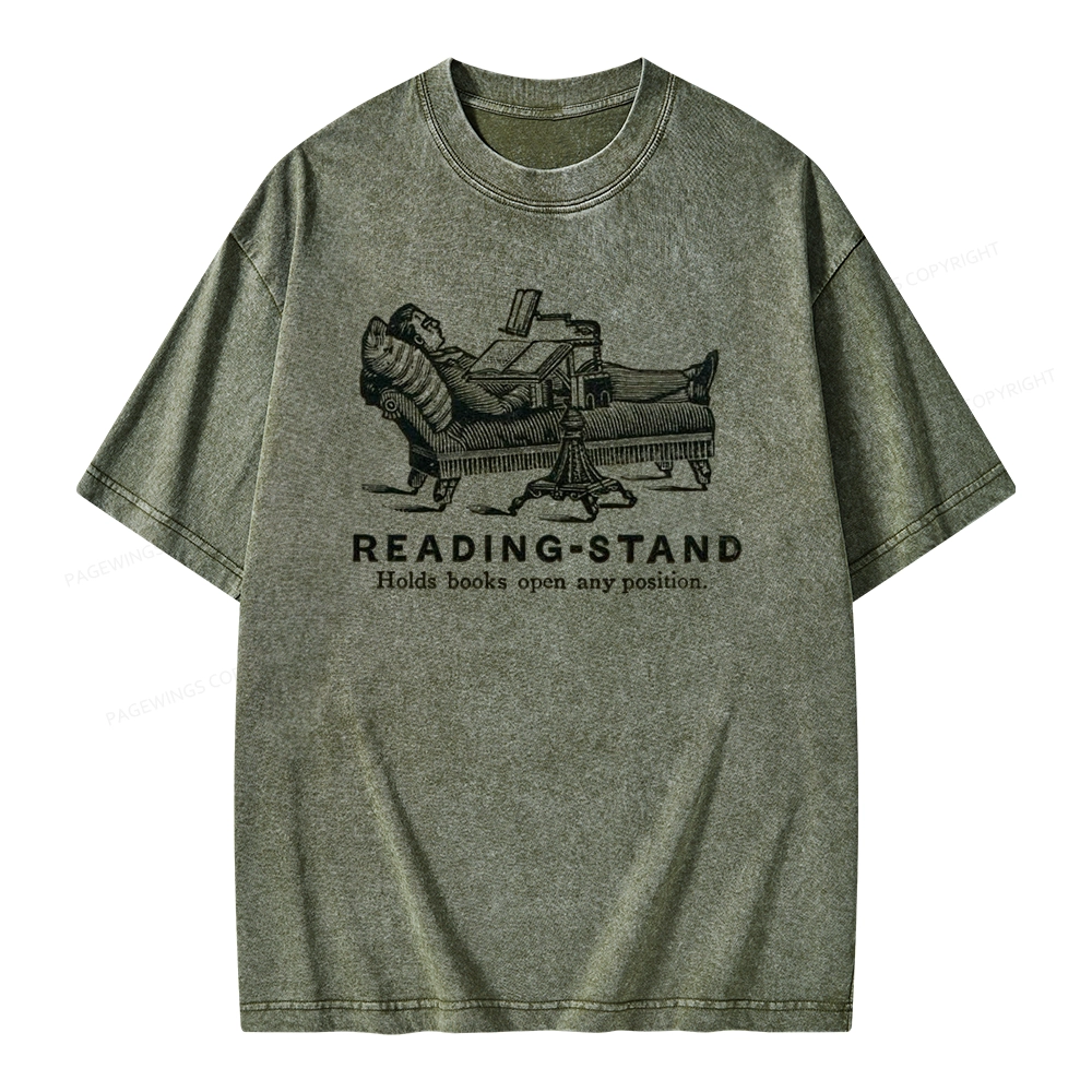 Pagewings Reading-Stand Holds Books Open Any Positio Unisex Washed T-shirt