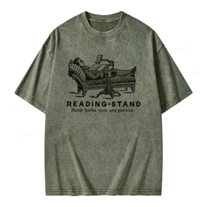 Pagewings Reading-Stand Holds Books Open Any Positio Unisex Washed T-shirt