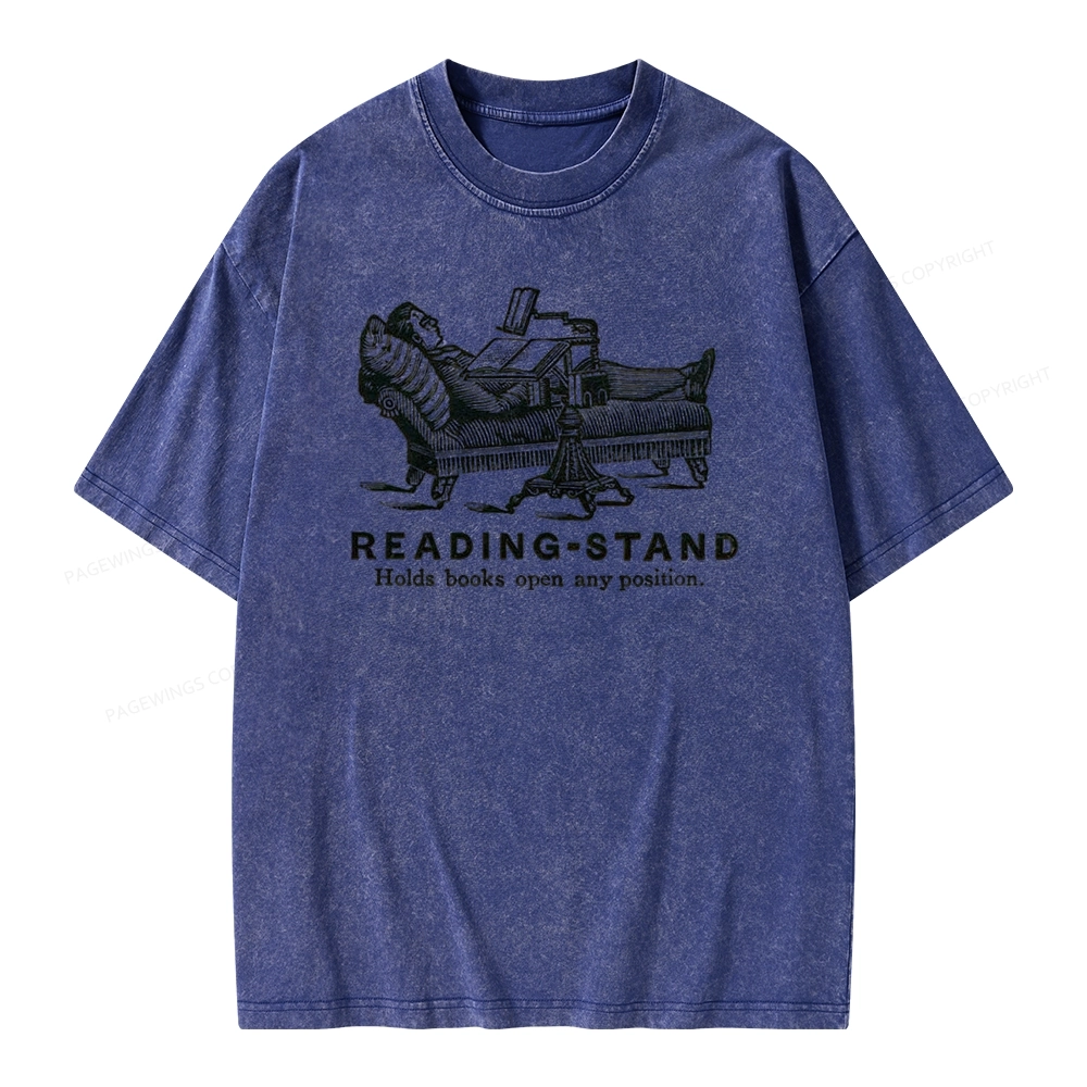 Pagewings Reading-Stand Holds Books Open Any Positio Unisex Washed T-shirt