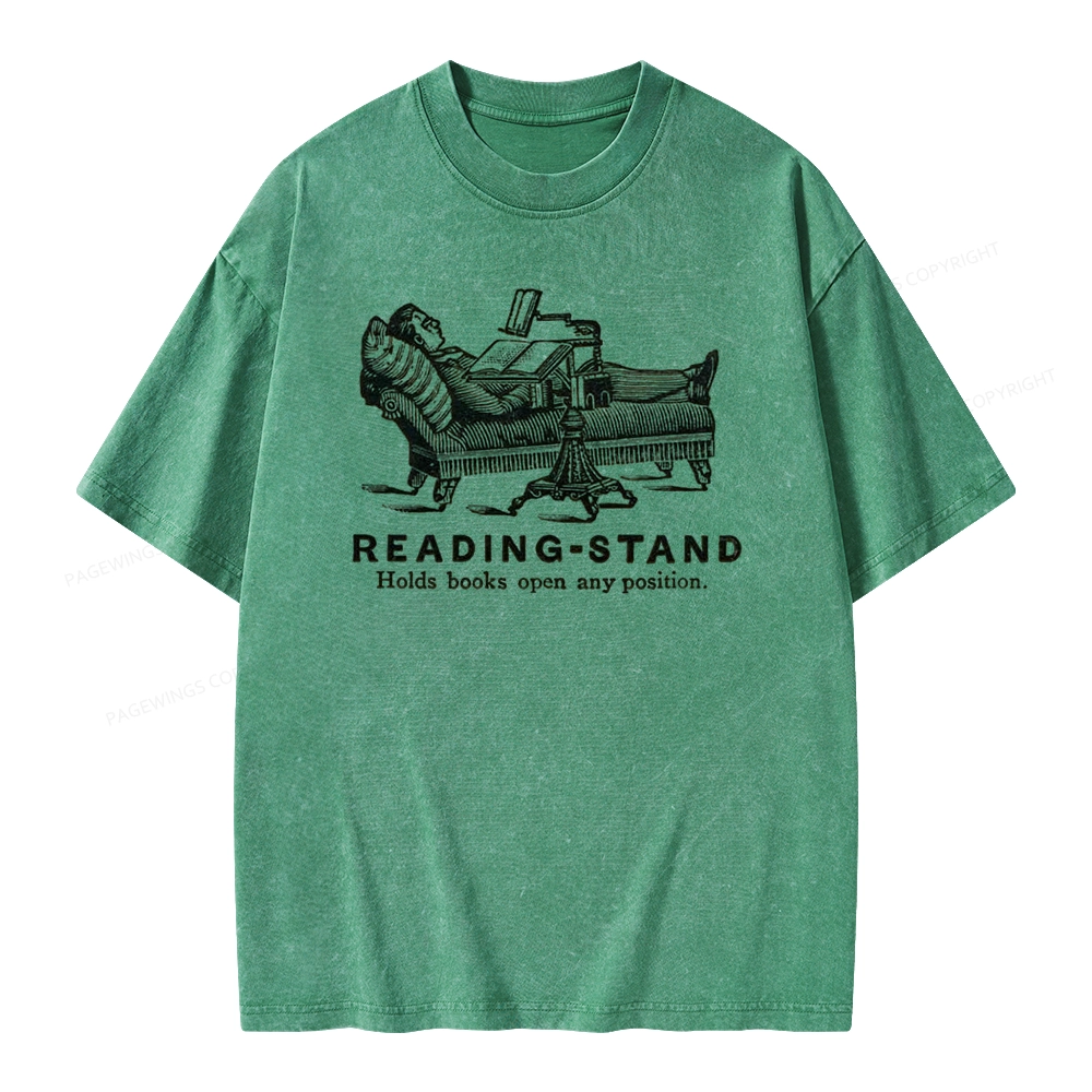 Pagewings Reading-Stand Holds Books Open Any Positio Unisex Washed T-shirt