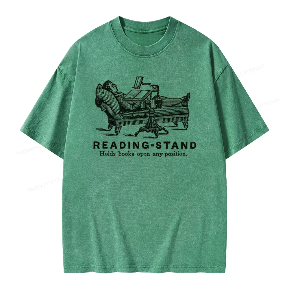 Pagewings Reading-Stand Holds Books Open Any Positio Unisex Washed T-shirt