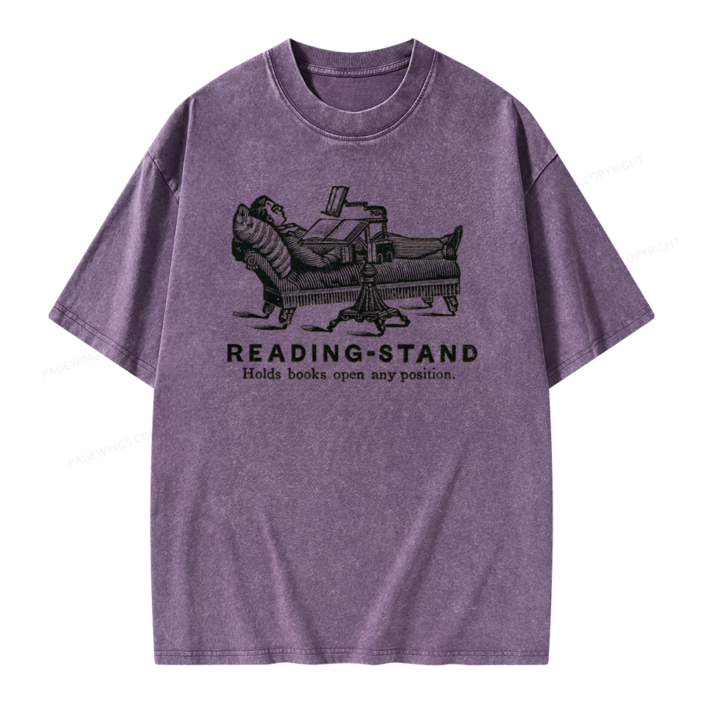 Pagewings Reading-Stand Holds Books Open Any Positio Unisex Washed T-shirt