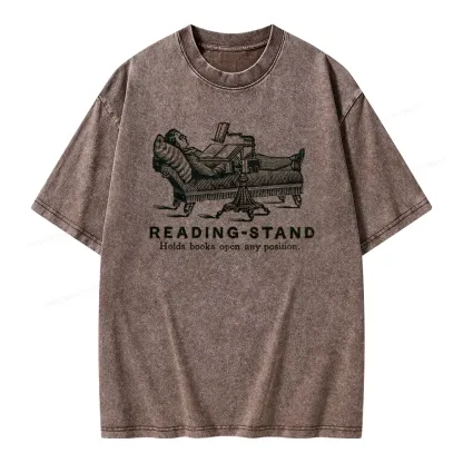 Pagewings Reading-Stand Holds Books Open Any Positio Unisex Washed T-shirt