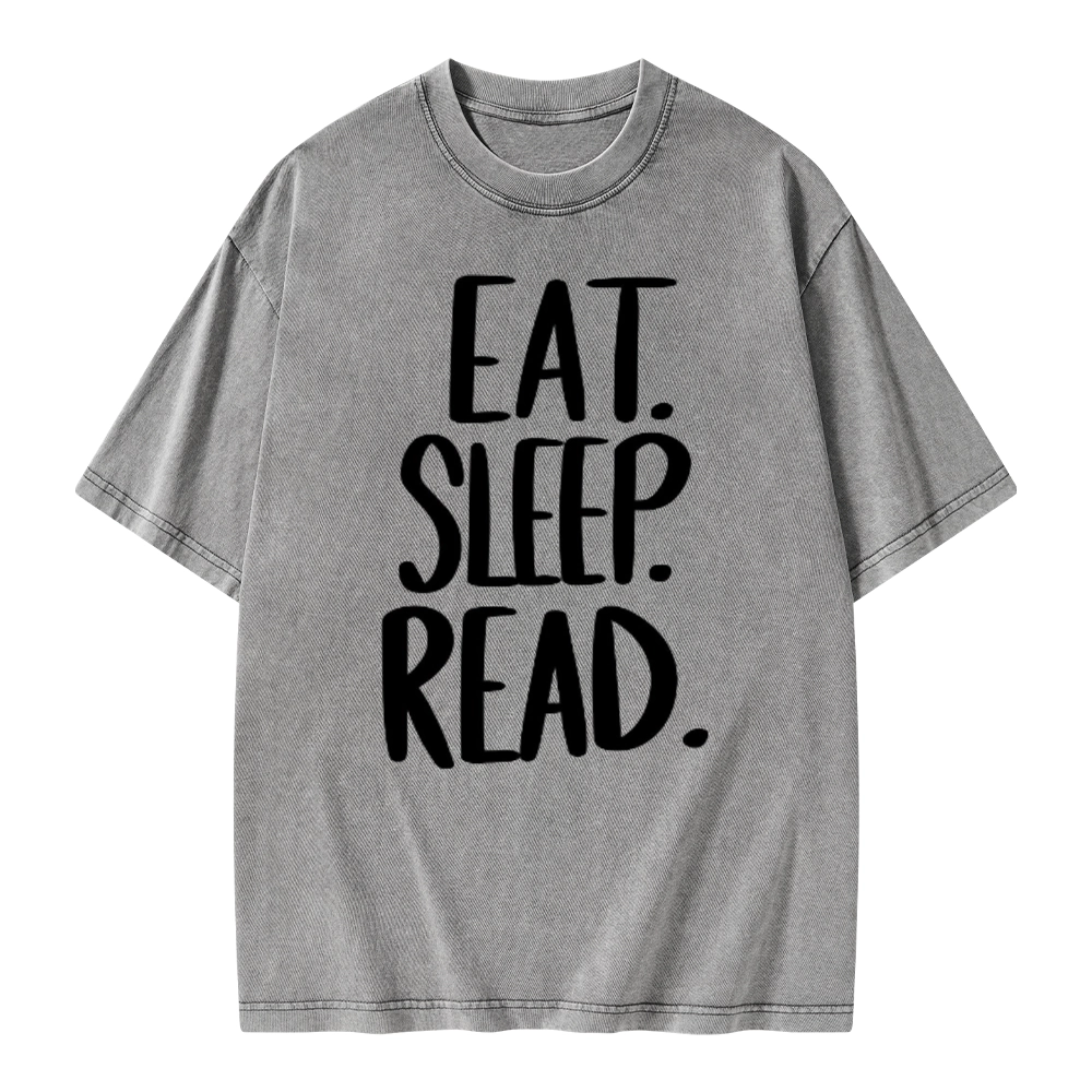 Pagewings Eat Sleep Read Unisex Washed T-shirt