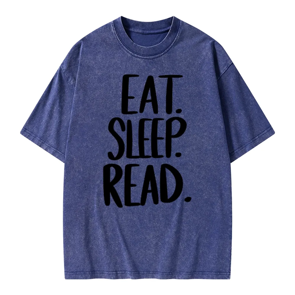 Pagewings Eat Sleep Read Unisex Washed T-shirt
