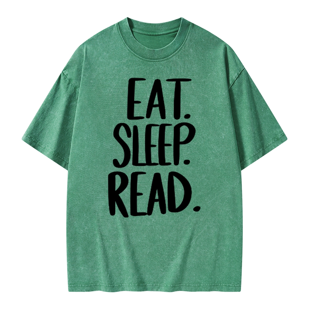 Pagewings Eat Sleep Read Unisex Washed T-shirt