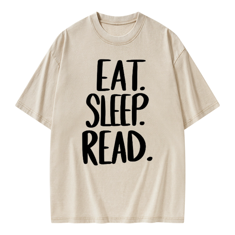 Pagewings Eat Sleep Read Unisex Washed T-shirt