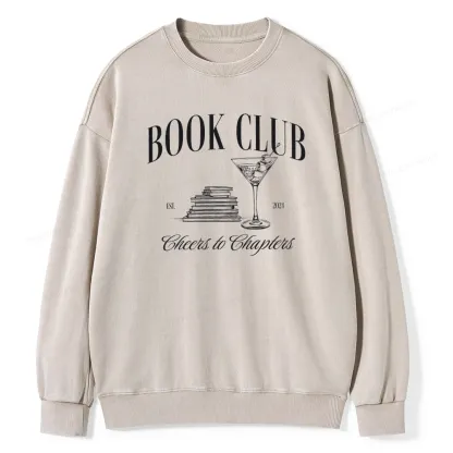 Pagewings Personalized Reading Club Unisex Washed Sweatshirt