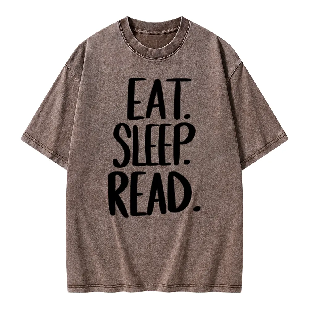 Pagewings Eat Sleep Read Unisex Washed T-shirt