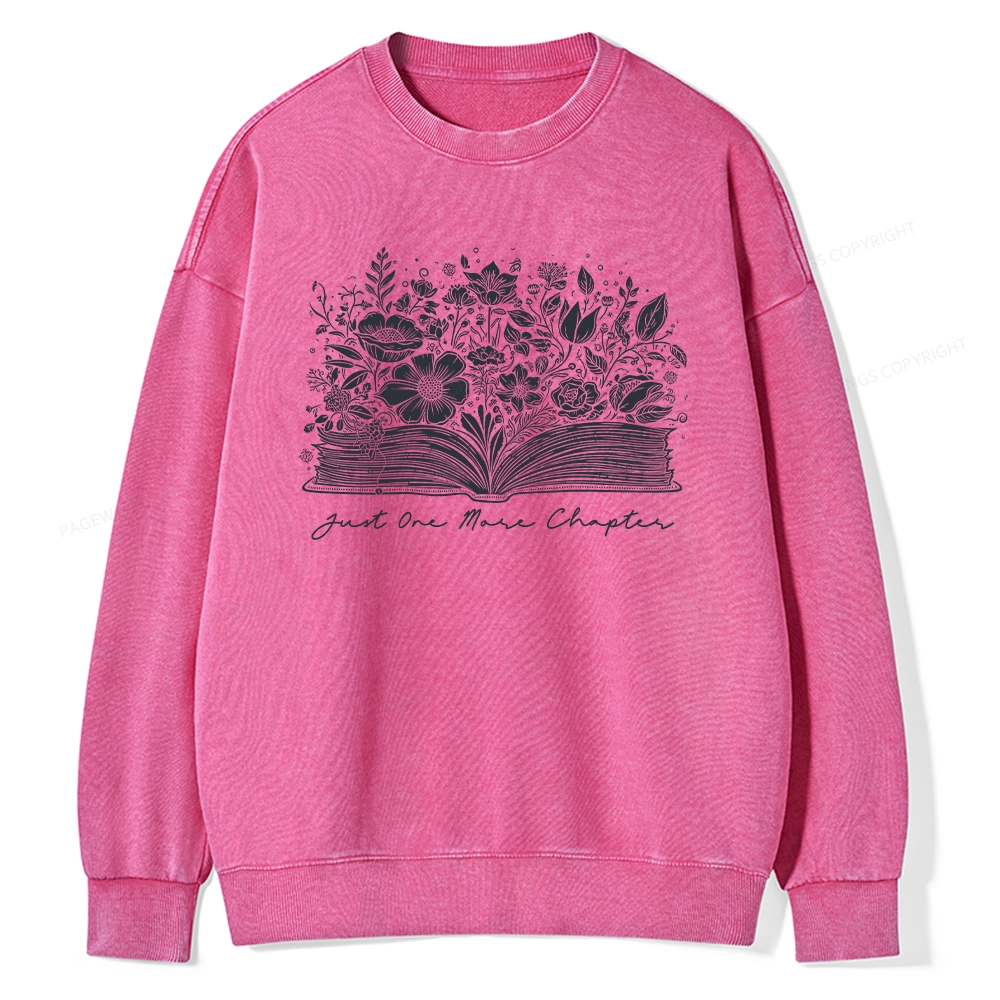 Pagewings Just One More Chapter Unisex Washed Sweatshirt