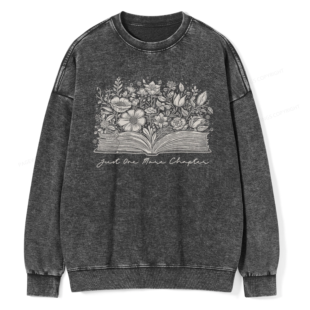 Pagewings Just One More Chapter Unisex Washed Sweatshirt