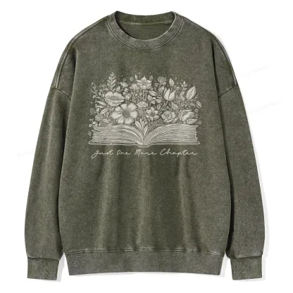 Pagewings Just One More Chapter Unisex Washed Sweatshirt