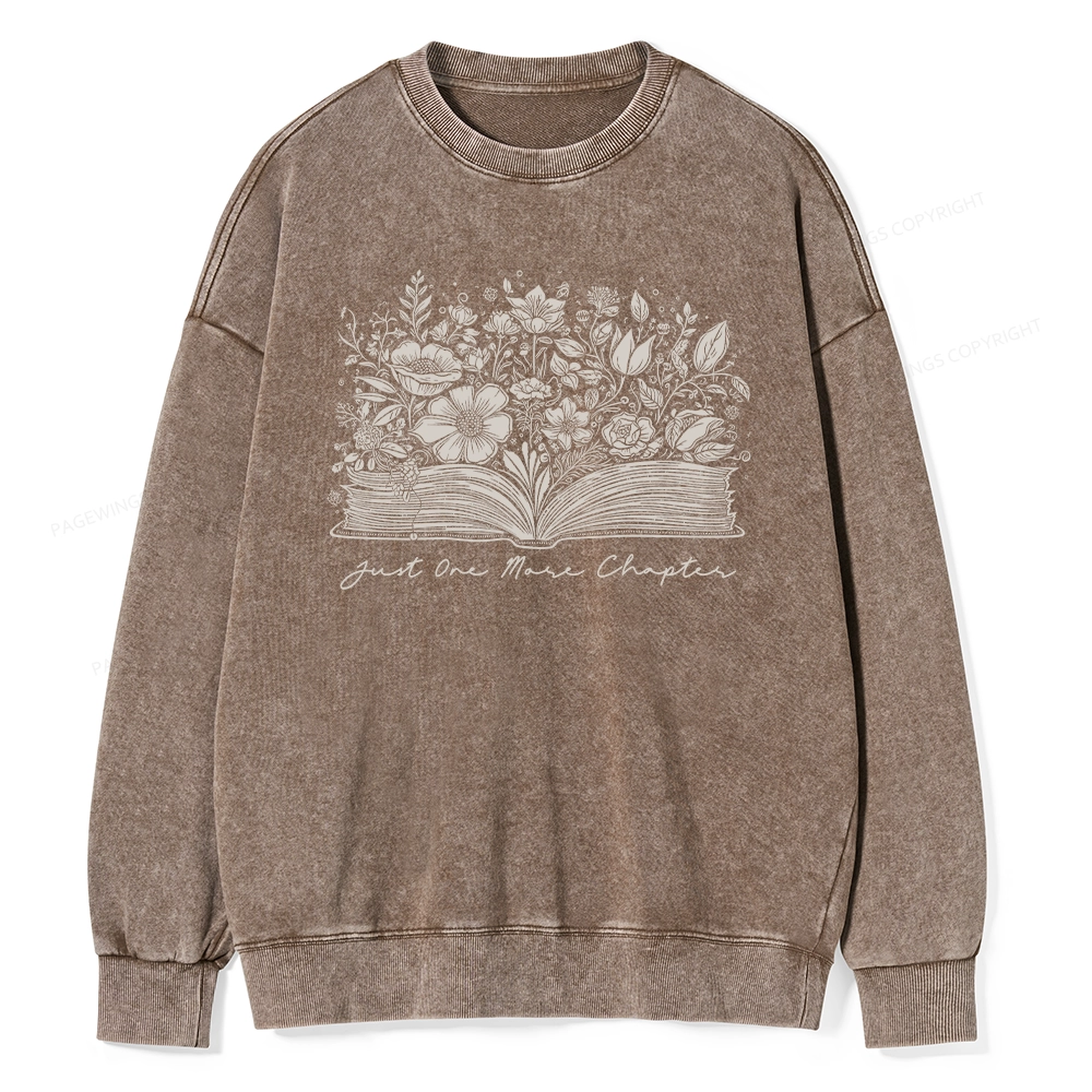 Pagewings Just One More Chapter Unisex Washed Sweatshirt