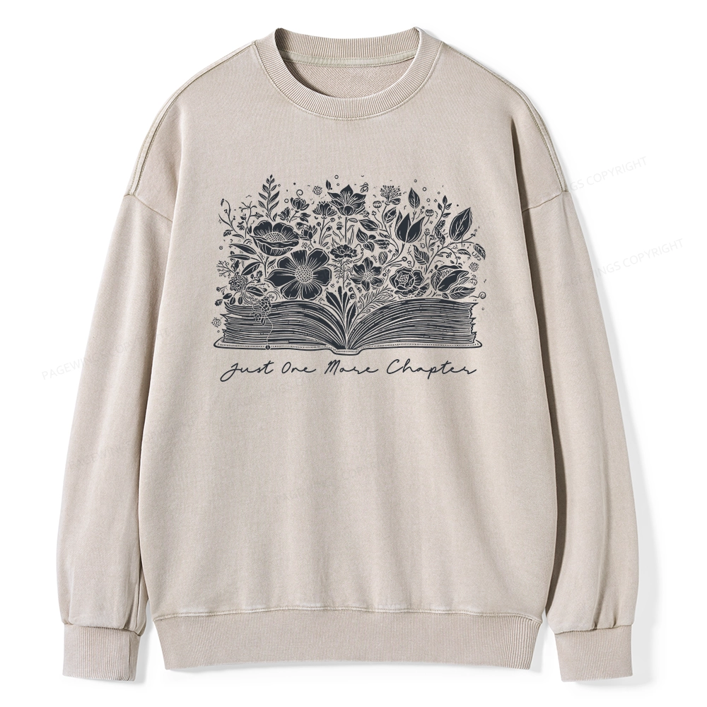 Pagewings Just One More Chapter Unisex Washed Sweatshirt