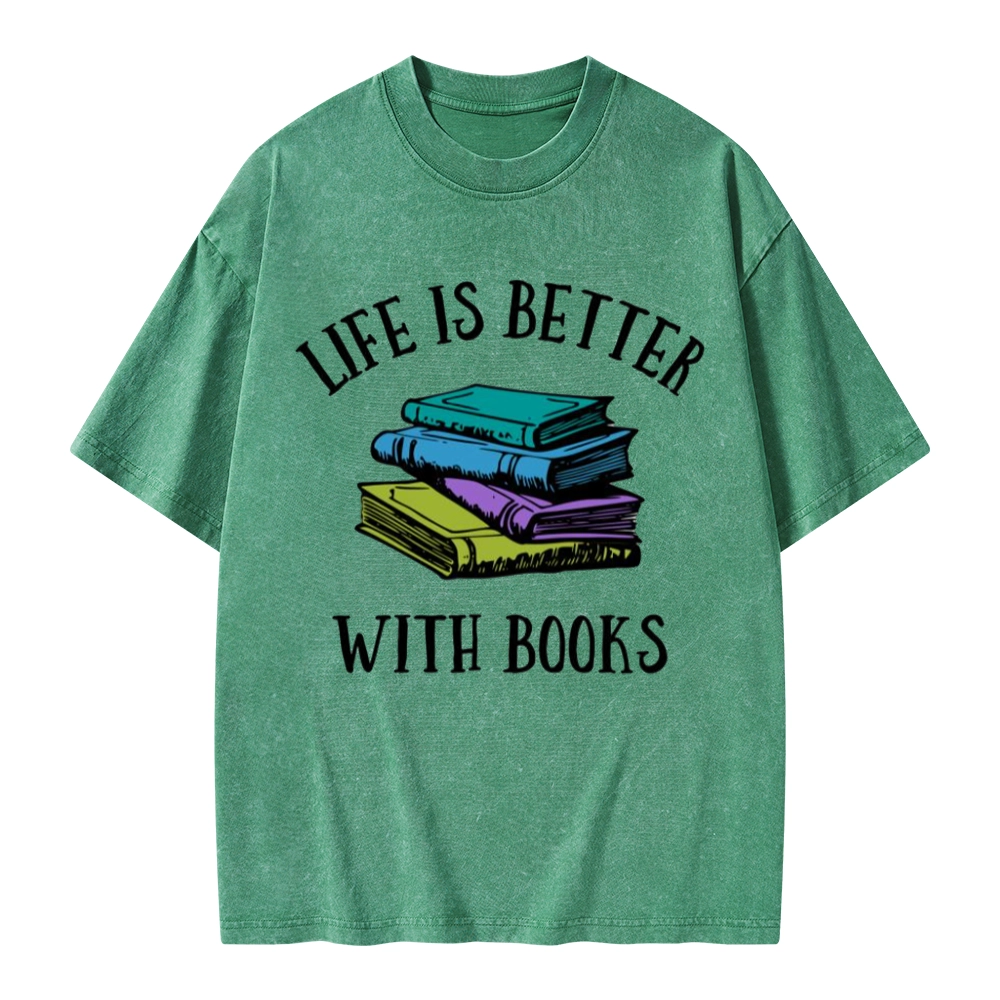 Pagewings Life's Better With Books Unisex Washed T-shirt