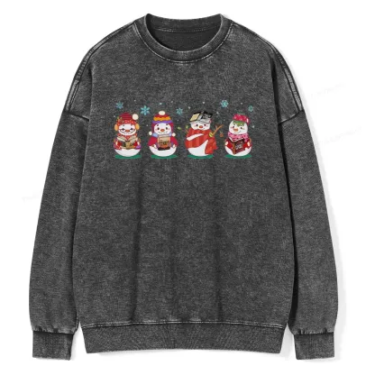 Pagewings Snowman Book Fourth Wing Unisex Washed Sweatshirt
