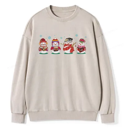 Pagewings Snowman Book Fourth Wing Unisex Washed Sweatshirt
