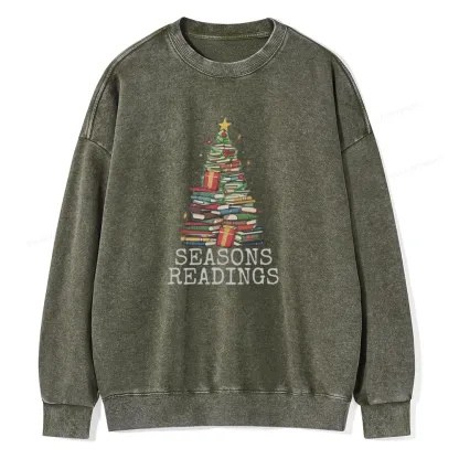Pagewings Seasons Readings Unisex Washed Sweatshirt