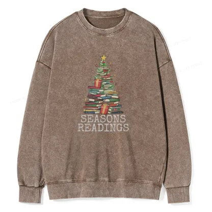 Pagewings Seasons Readings Unisex Washed Sweatshirt