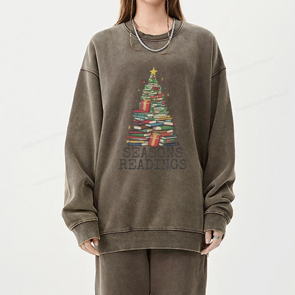 Pagewings Seasons Readings Unisex Washed Sweatshirt