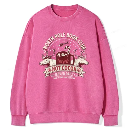 Pagewings North Pole Book Club Unisex Washed Sweatshirt