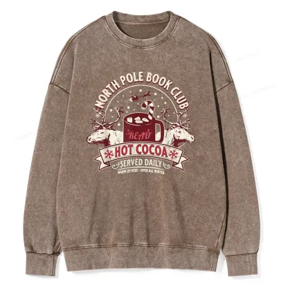 Pagewings North Pole Book Club Unisex Washed Sweatshirt