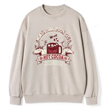 Pagewings North Pole Book Club Unisex Washed Sweatshirt