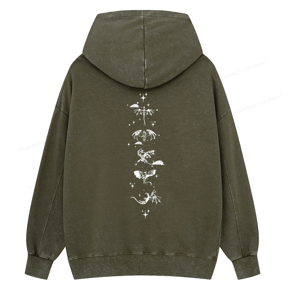 Pagewings Basgiath War College 2-Sided Unisex Washed Hoodie