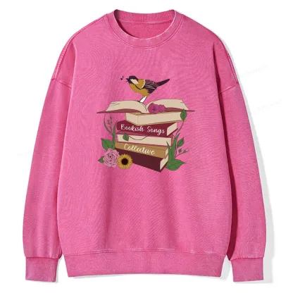 Pagewings Bookish Songbird Unisex Washed Sweatshirt