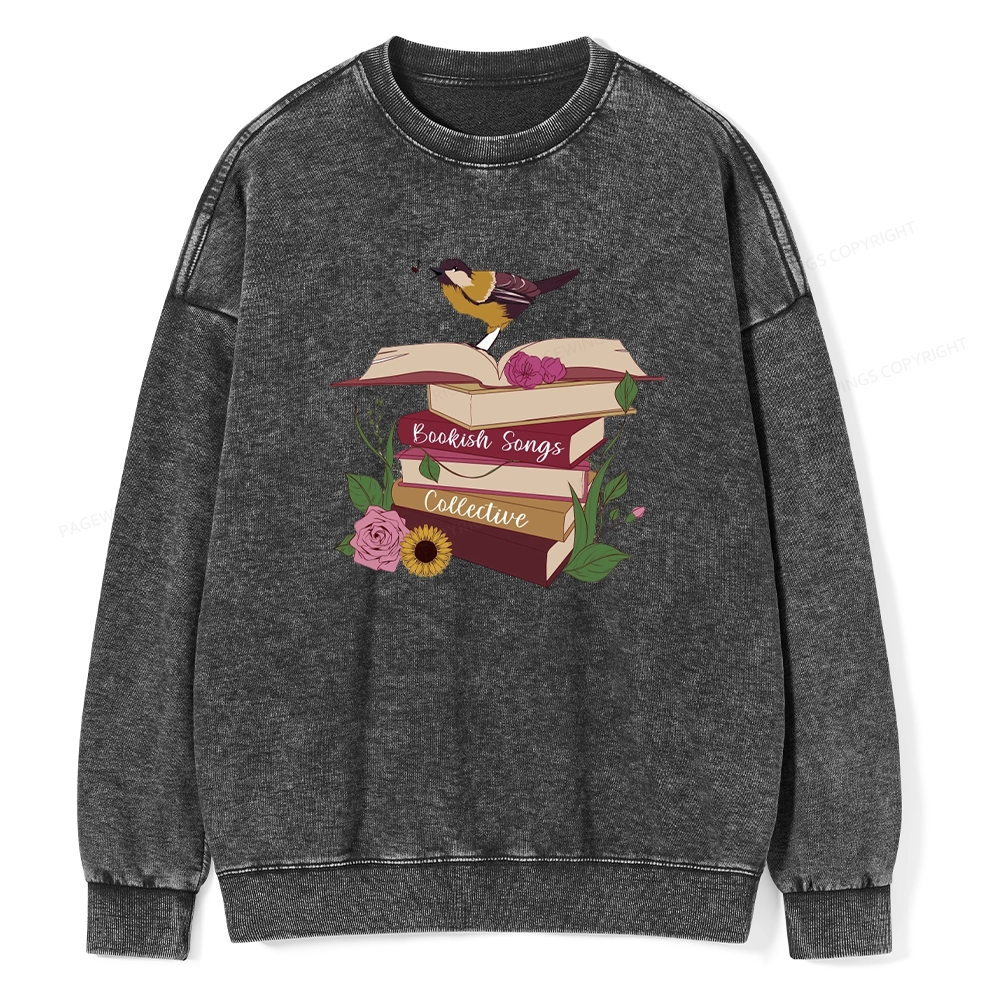 Pagewings Bookish Songbird Unisex Washed Sweatshirt