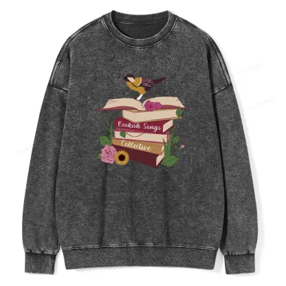 Pagewings Bookish Songbird Unisex Washed Sweatshirt