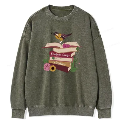 Pagewings Bookish Songbird Unisex Washed Sweatshirt