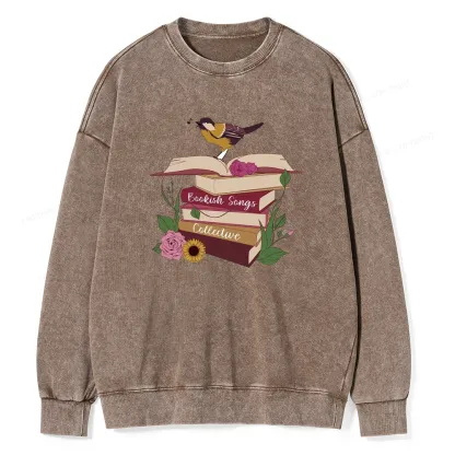 Pagewings Bookish Songbird Unisex Washed Sweatshirt