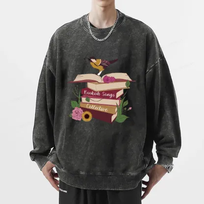 Pagewings Bookish Songbird Unisex Washed Sweatshirt