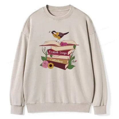 Pagewings Bookish Songbird Unisex Washed Sweatshirt